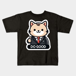 DO GOOD Cat Office Worker Kids T-Shirt
